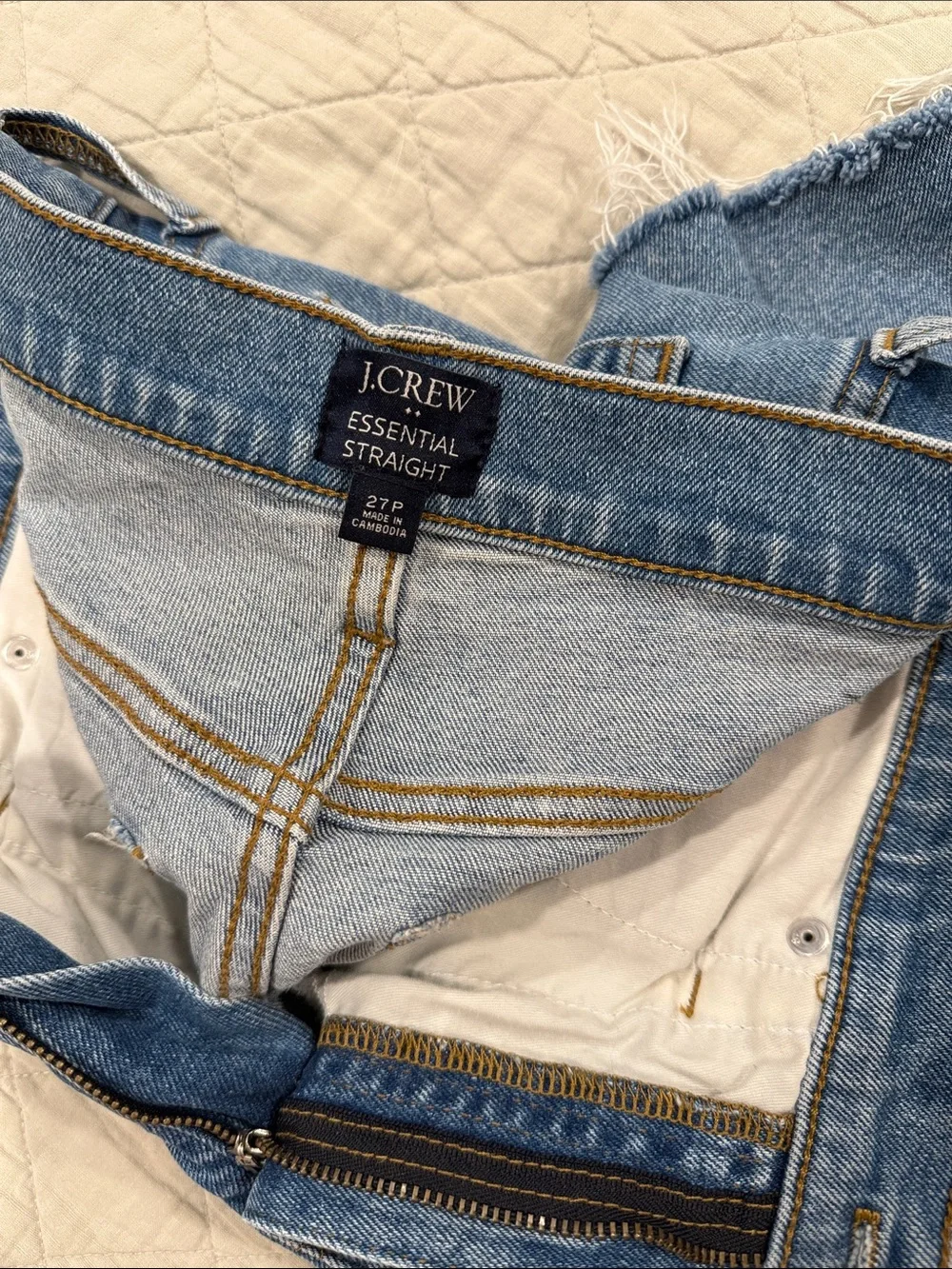 J. Crew Straight-Leg Jeans with Raw Hem